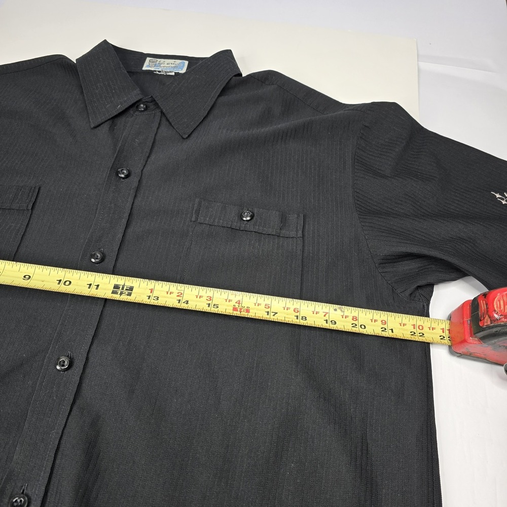 BC Ethic Shirt Mens Large L Black Mesh Panel Retro Rockabilly Y2K Vintage Lounge - Picture 6 of 9